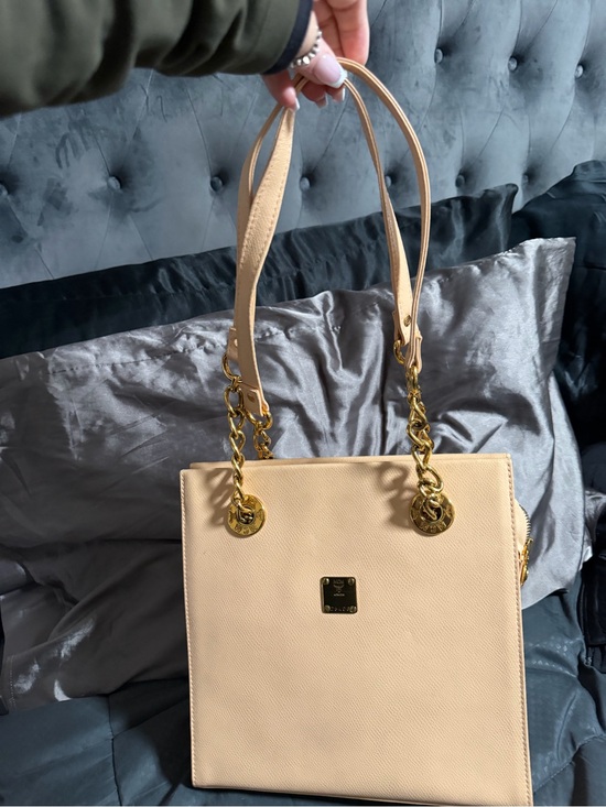 MCM Handbags - MCM Light peach / pink toned Bag with Gold Chain Details